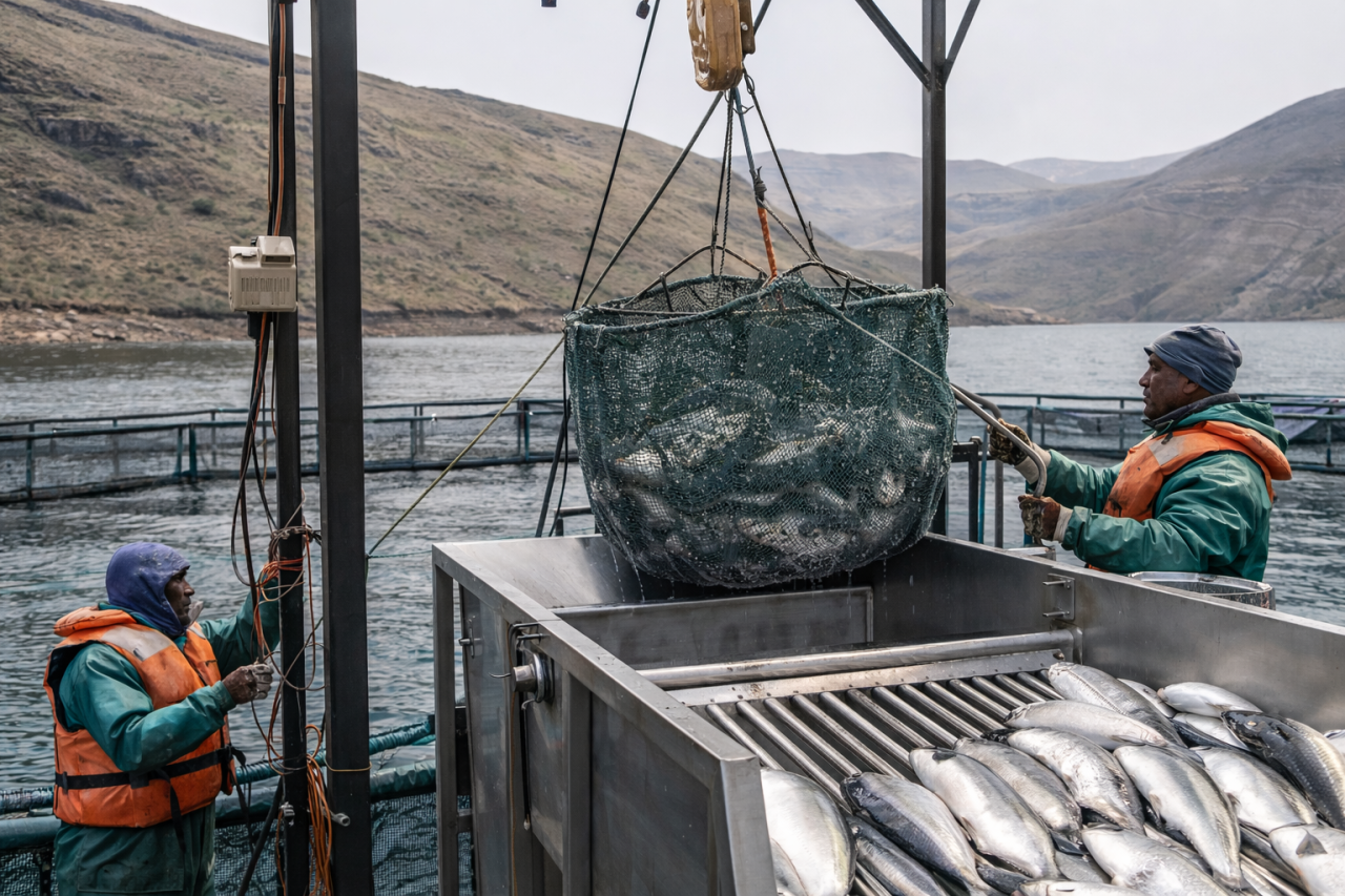 Harvesting at Kats Fish Farms